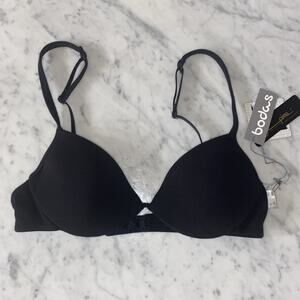 Bodas of London Pima Cotton Bra 32C Black New Padded